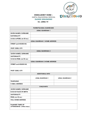 Child Enrollment Form