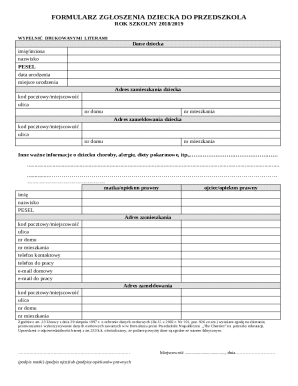 Child Enrollment Form