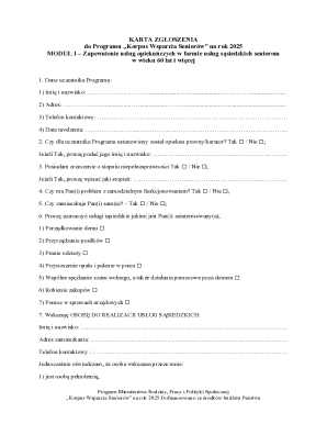 Senior Support Program Application Form