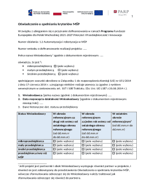 Declaration of SME Criteria