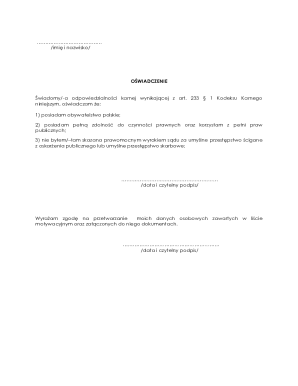 Polish Citizenship Affidavit