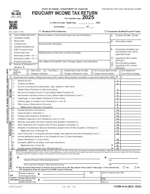 Hawaii Fiduciary Income Tax Return Form N-40
