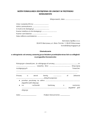 Consumer Contract Withdrawal Form