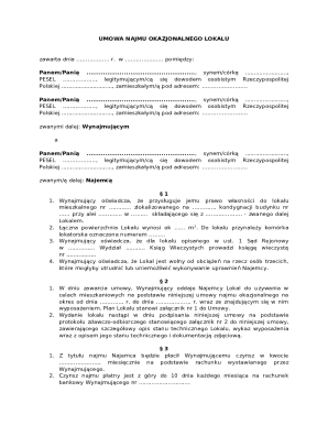 Occasional Rental Agreement