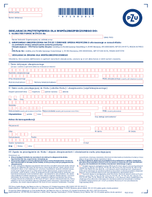 Group Life and Health Insurance Membership Declaration
