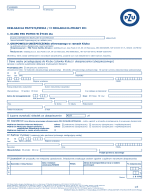 PZU Pomoc w Życiu Membership Declaration