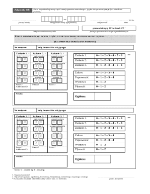 Polish Matura Oral Exam Evaluation Form