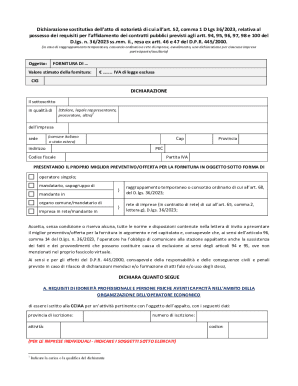 Italian Public Contract Declaration Form
