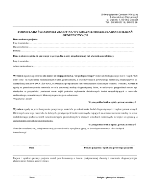 Consent Form for Genetic Testing