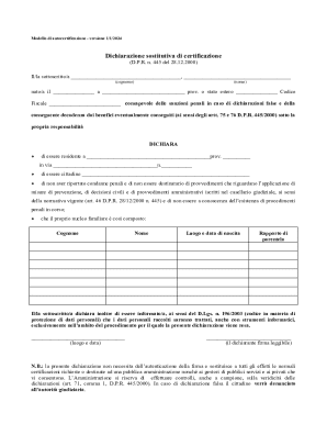 Italian Self-Certification Form