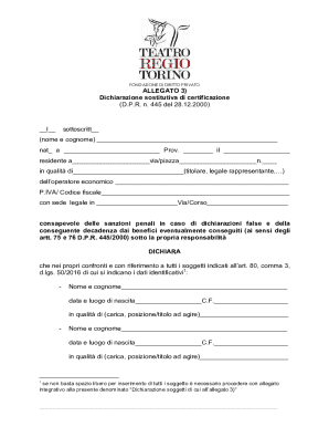 Italian Self-Certification Declaration Form