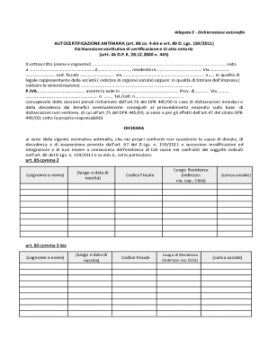 Italian Antimafia Declaration Form