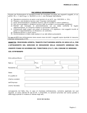 Italian Moral Fitness Declaration Form