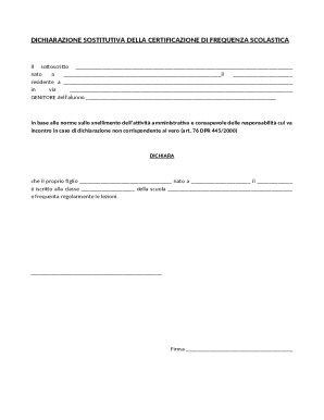 Italian School Attendance Declaration Form