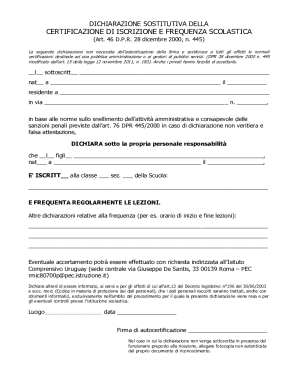 Italian School Attendance Declaration Form