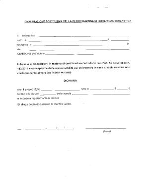 Italian School Attendance Declaration