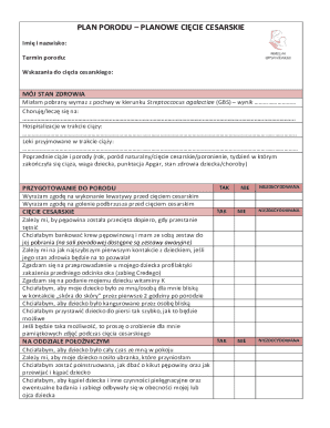 Plan Porodu – Planowe Cięcie Cesarskie