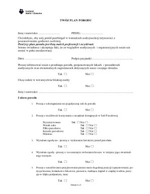 Birth Plan Form