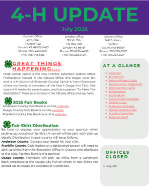 Kansas 4-H Project Report Form