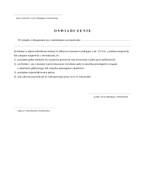 Employment Declaration Form