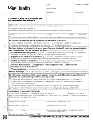 Autorización de Divulgación de Información Médica