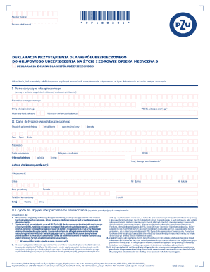 Polish Health Insurance Declaration Form