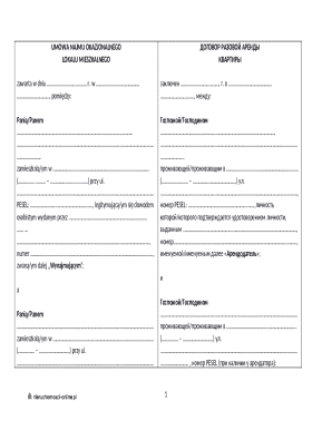 Occasional Rental Agreement for Residential Premises