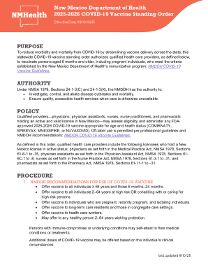 New Mexico 2025-2026 COVID-19 Vaccine Standing Order