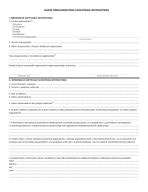 Qualification Card for Vacation Participant