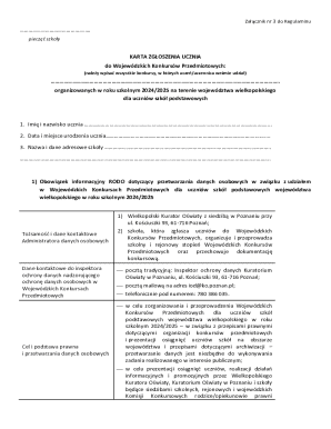 Wojewódzkie Konkursy Przedmiotowe Registration Form