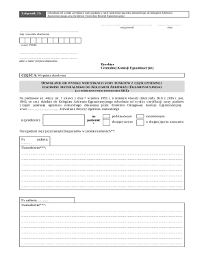Polish Matura Exam Appeal Form