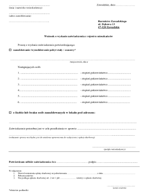 Residence Registration Certificate Request