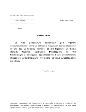 Criminal Record Declaration
