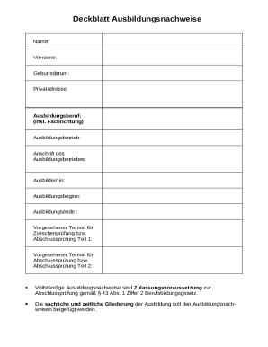 Apprenticeship Records Form