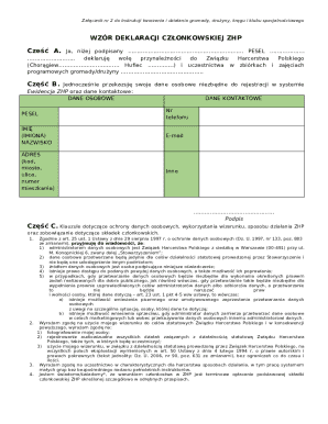 ZHP Membership Declaration Form