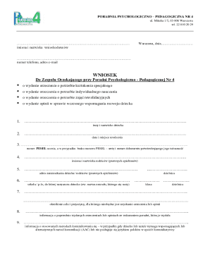 Psychological-Pedagogical Counseling Request Form