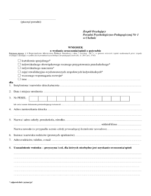 Psychological-Pedagogical Counseling Request Form