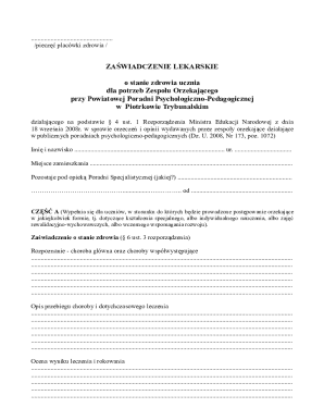 Medical Certificate for Student Health Status