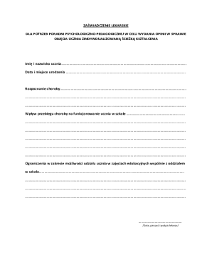 Medical Certificate for Psychological-Pedagogical Counseling