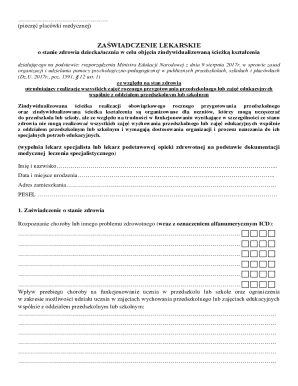 Medical Certificate for Individualized Education Path