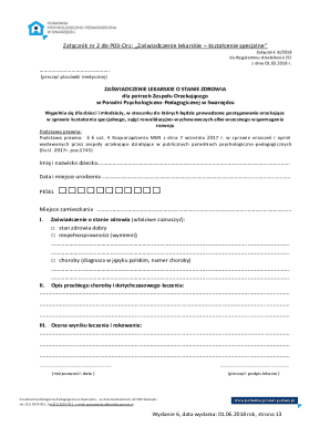 Medical Certificate for Special Education