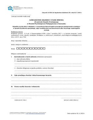 Medical Certificate for Special Education Assessment