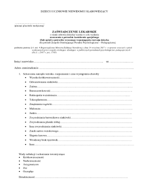 Medical Certificate for Special Education