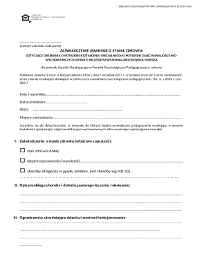 Medical Certificate for Special Education Needs