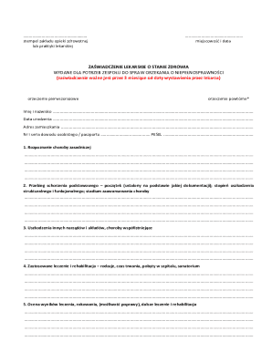 Medical Certificate for Disability Assessment