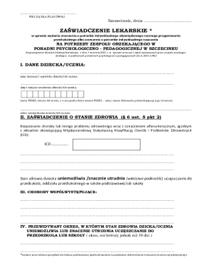 Medical Certificate for Individual Education Needs