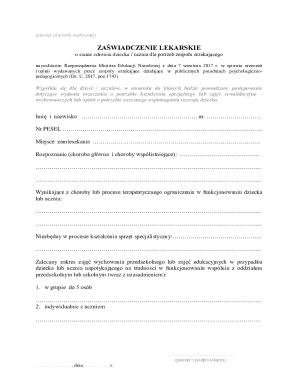 Medical Certificate for Special Education Needs