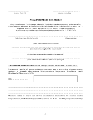 Medical Certificate for Educational Purposes