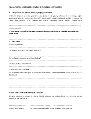 Child Health Information Form