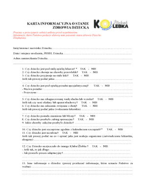 Child Health Information Form